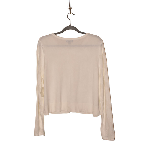 J JASON WU NEW $61 Jacquard Cropped Cardigan in White 1X - Picture 2 of 4